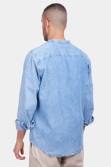 light blue slim fit jean shirt