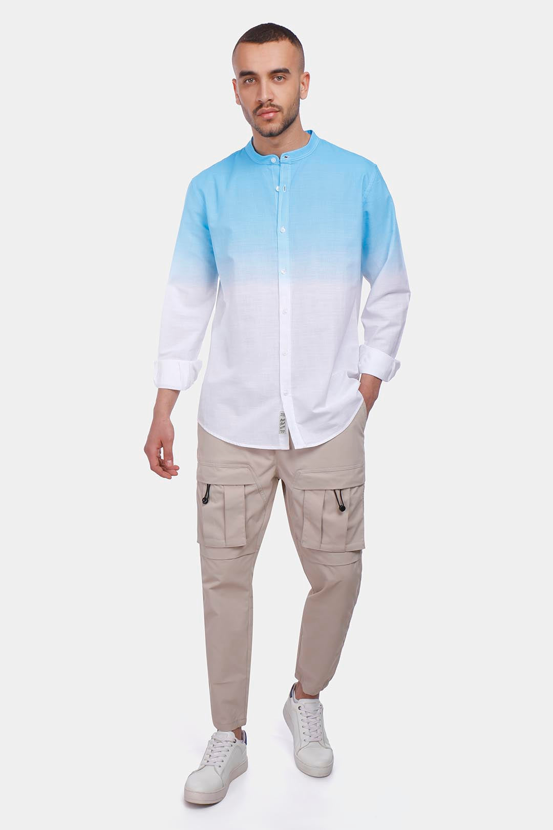 Sky Blue Degrade Slim Fit Shirt