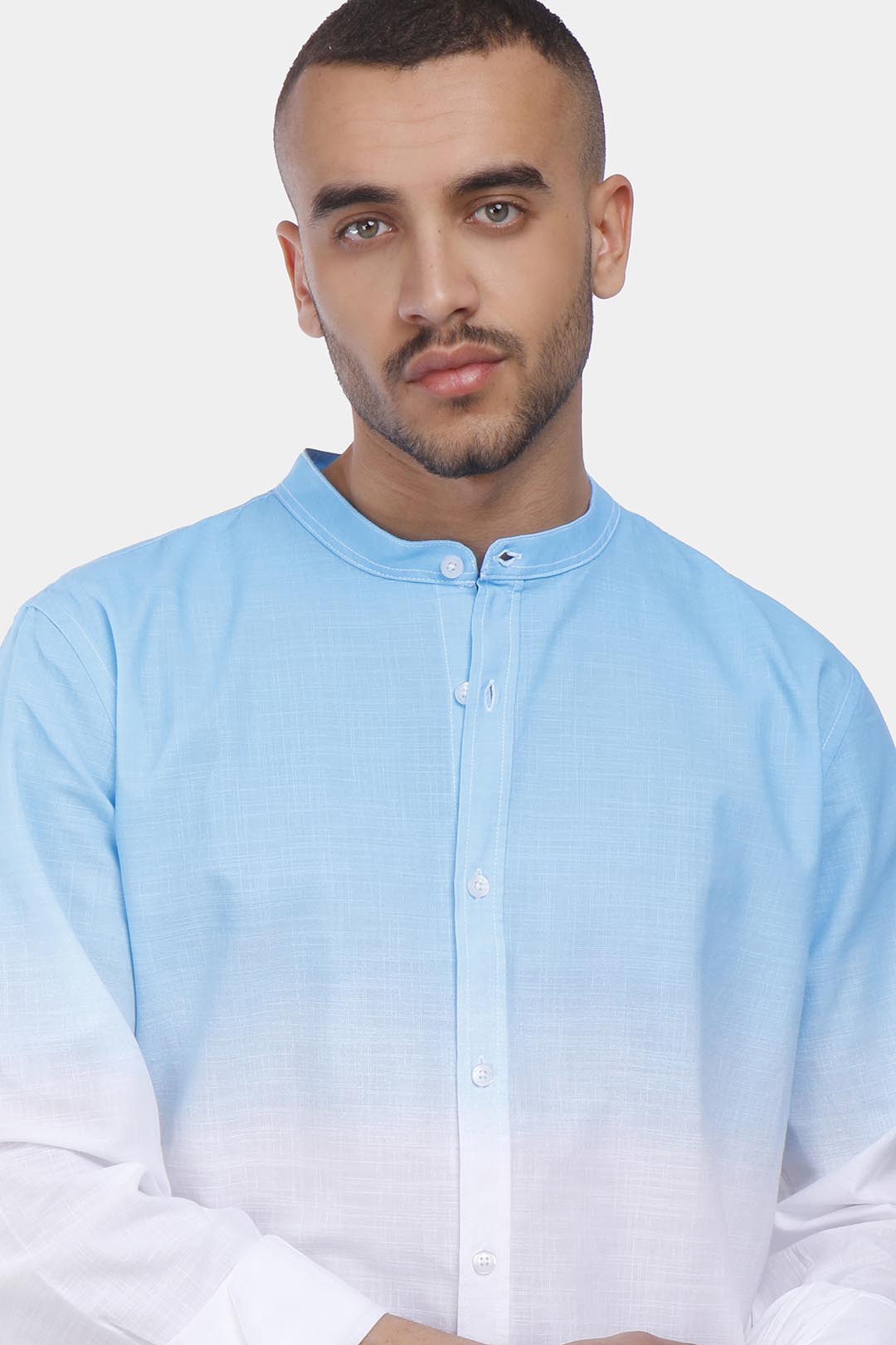 Sky Blue Degrade Slim Fit Shirt