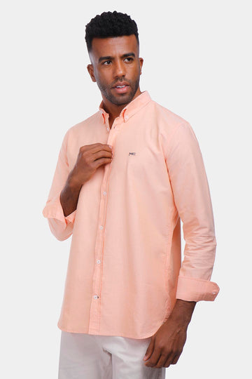 orange soft oxford slim fit shirt