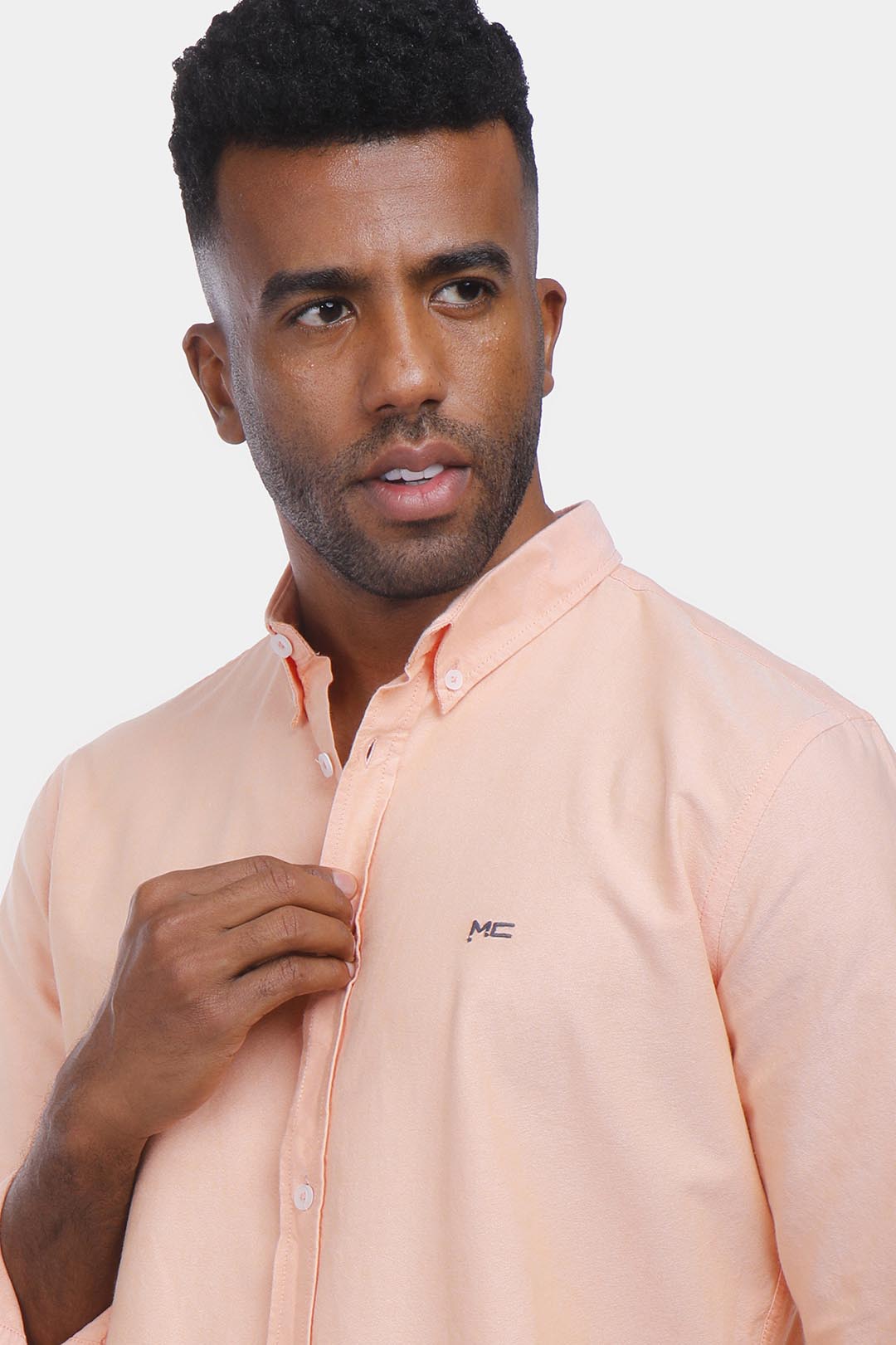 orange soft oxford slim fit shirt