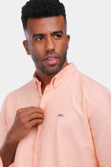 orange soft oxford slim fit shirt