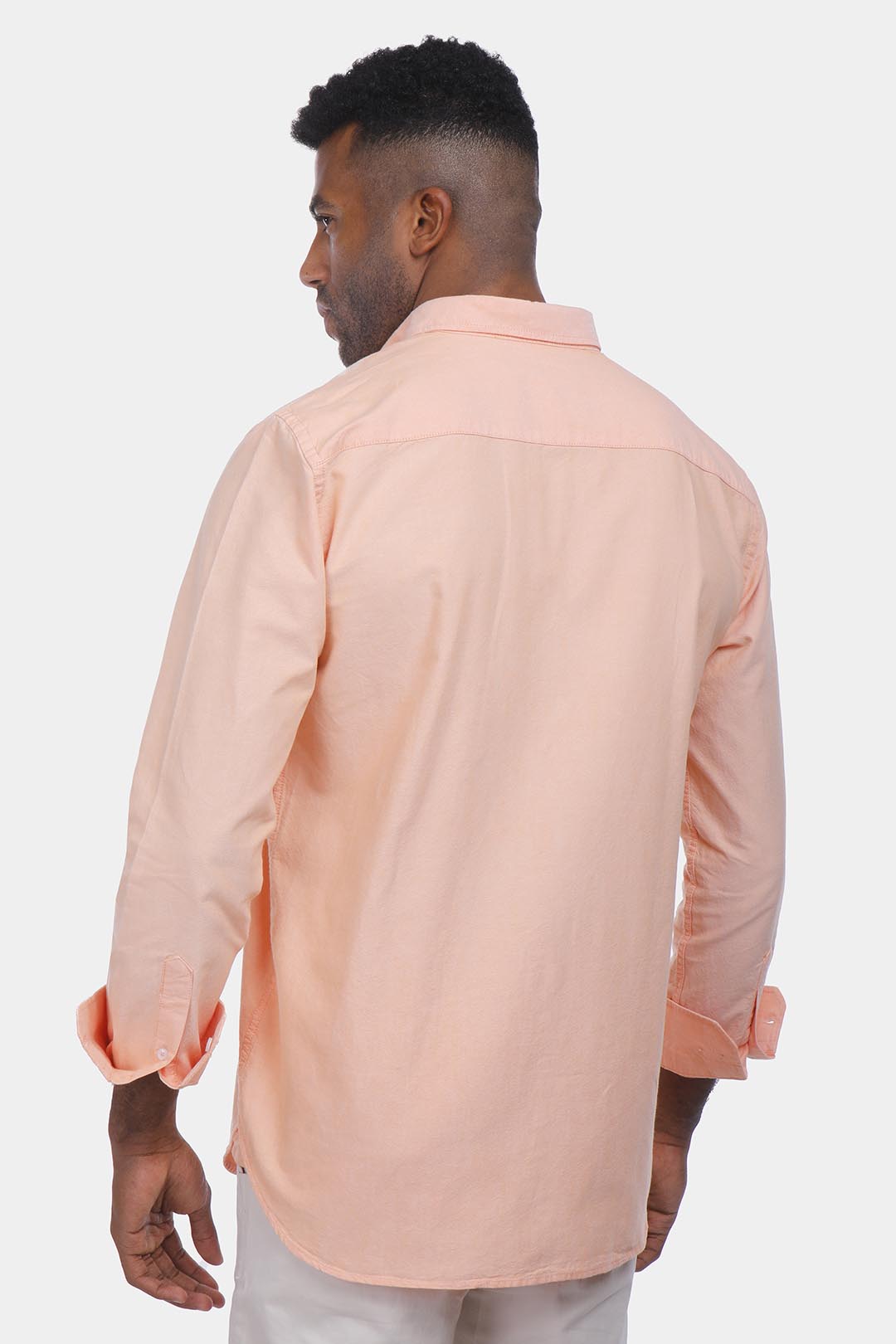 orange soft oxford slim fit shirt