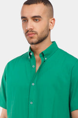 green short sleeve slim fit shirt