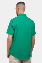 green short sleeve slim fit shirt