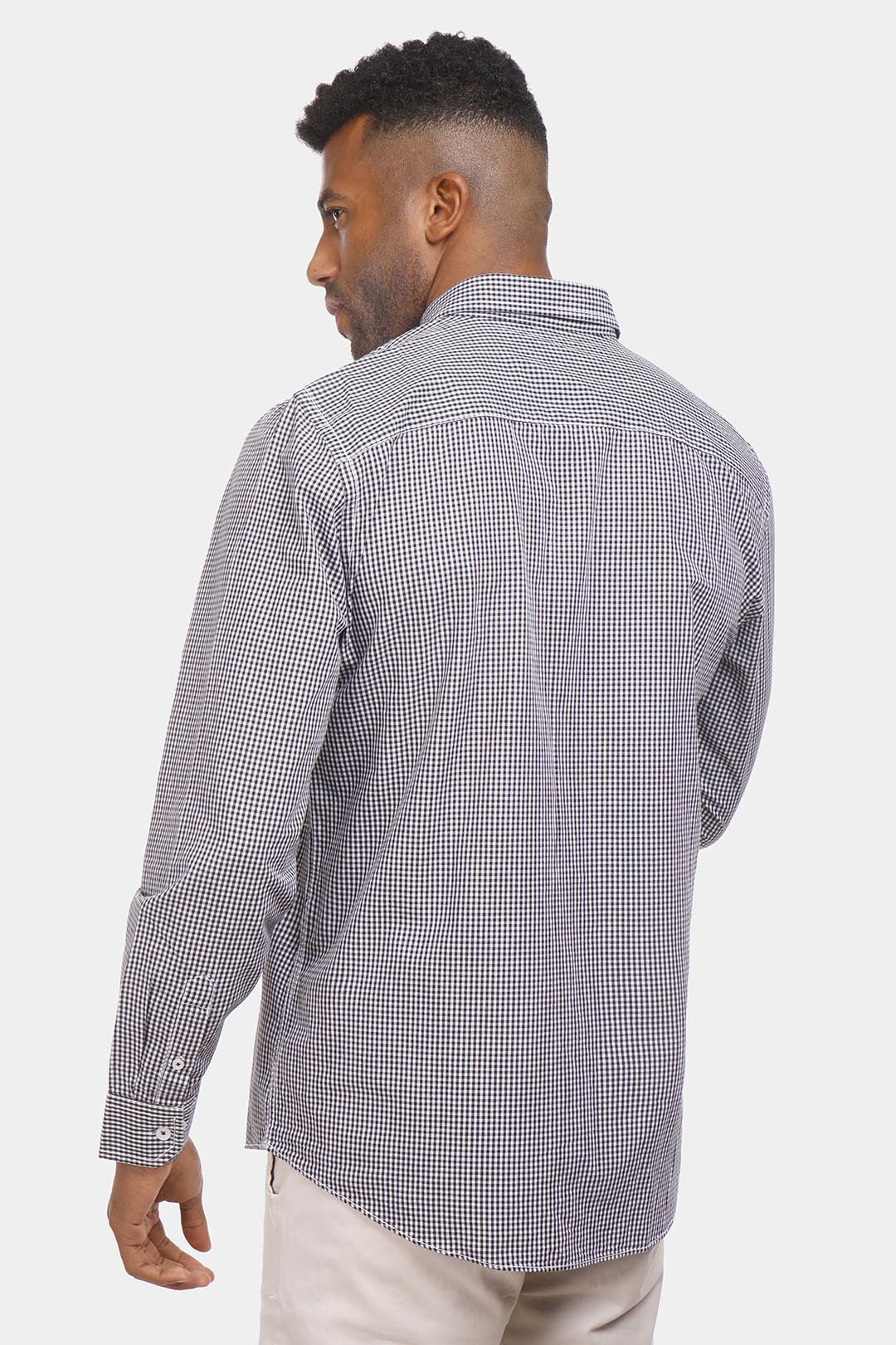 black checked slim fit shirt