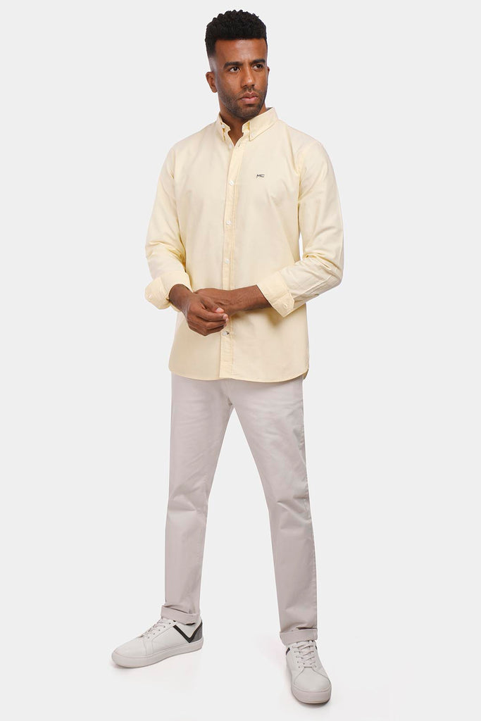 yellow soft oxford slim fit shirt