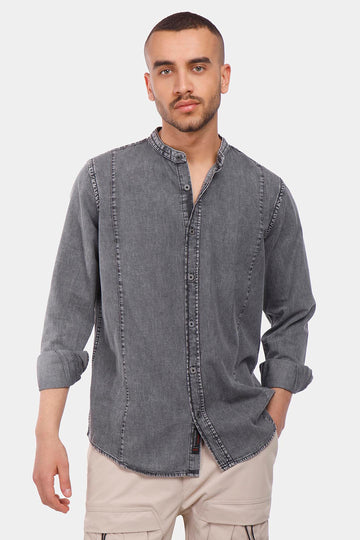 grey slim fit jean shirt