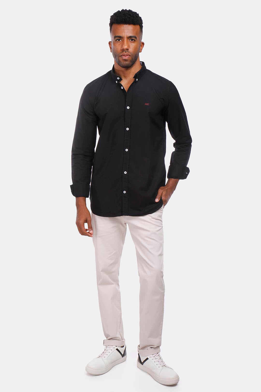 black oxford slim fit shirt