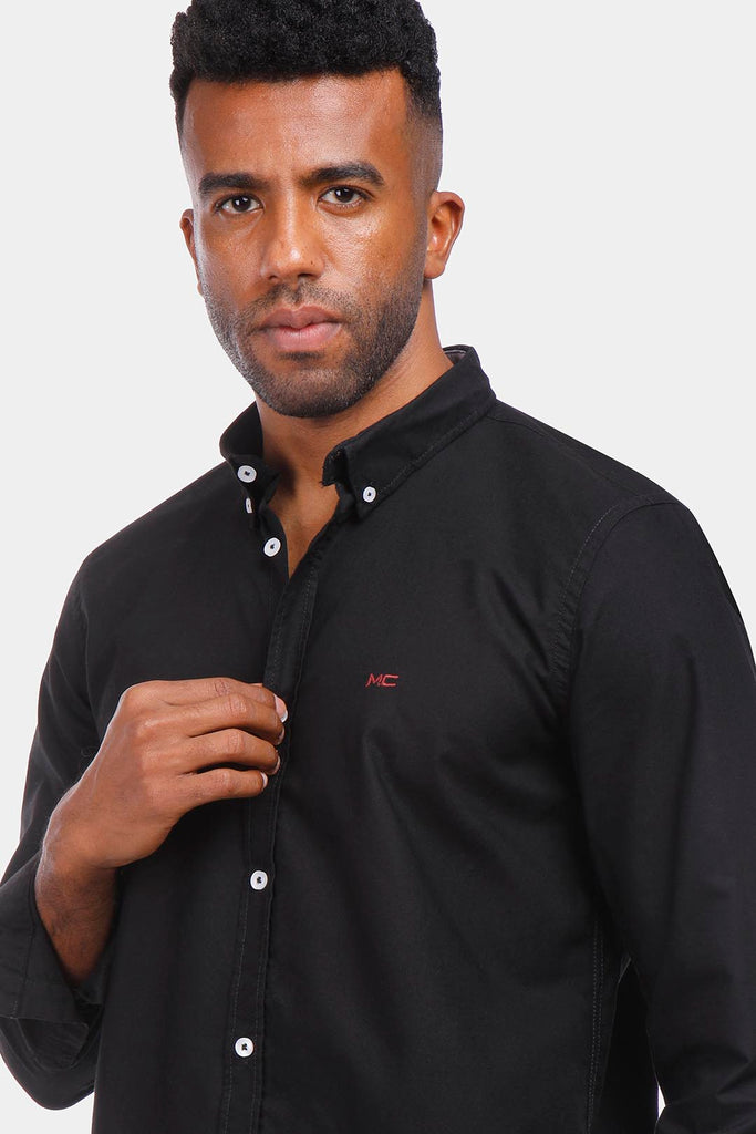 black oxford slim fit shirt