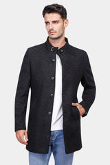 Black Slim Fit Short Coat