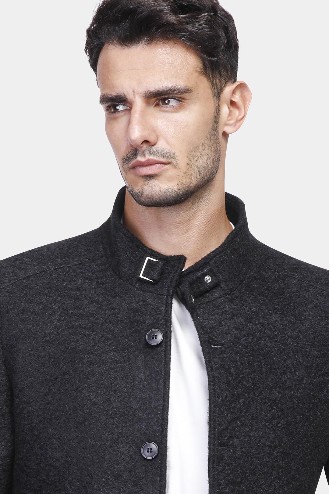 Black Slim Fit Short Coat