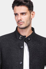 Black Slim Fit Short Coat