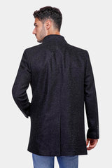 Black Slim Fit Short Coat