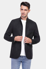 Black Slim Fit Short Coat