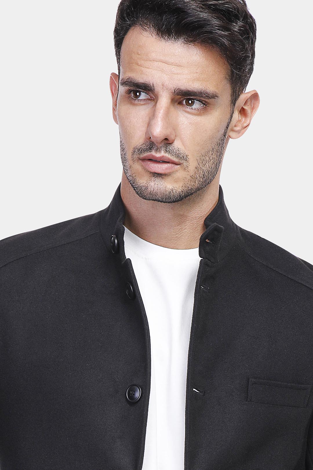 Black Slim Fit Short Coat