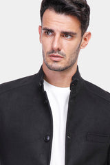 Black Slim Fit Short Coat