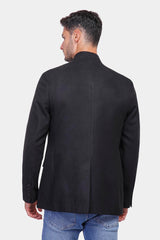 Black Slim Fit Short Coat