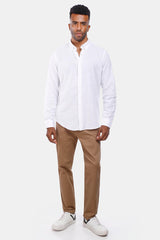 White Patterned Slim Fit Shirt