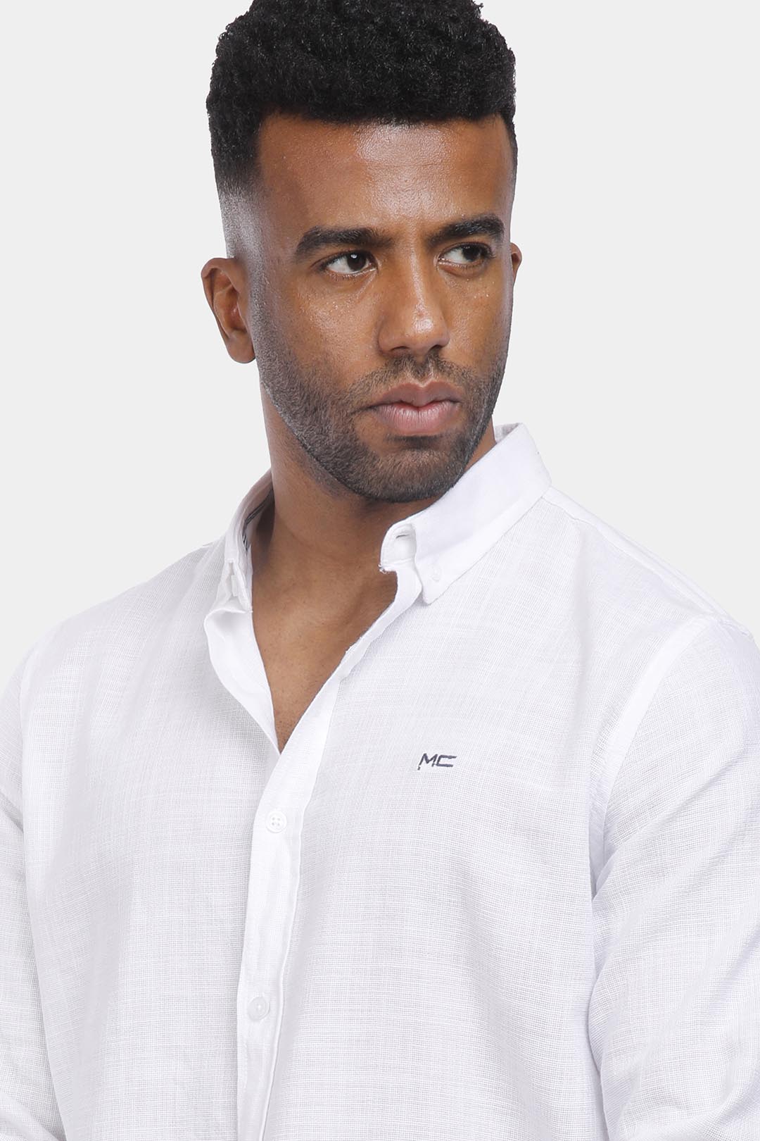 White linen Slim Fit Shirt