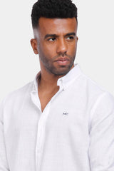 White linen Slim Fit Shirt