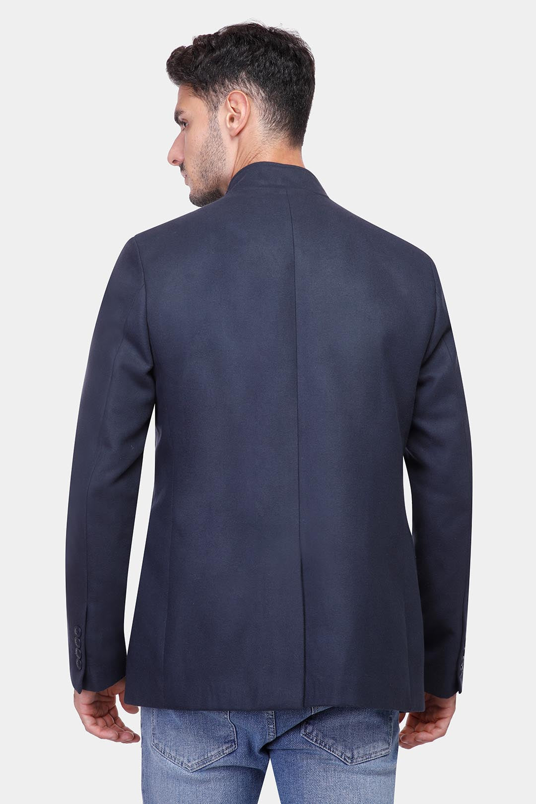 Navy Slim Fit Short Coat