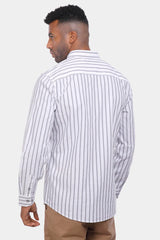 white striped slim shirt