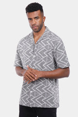 grey short sleeve slim fit shirt