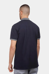 navy zipper polo shirt