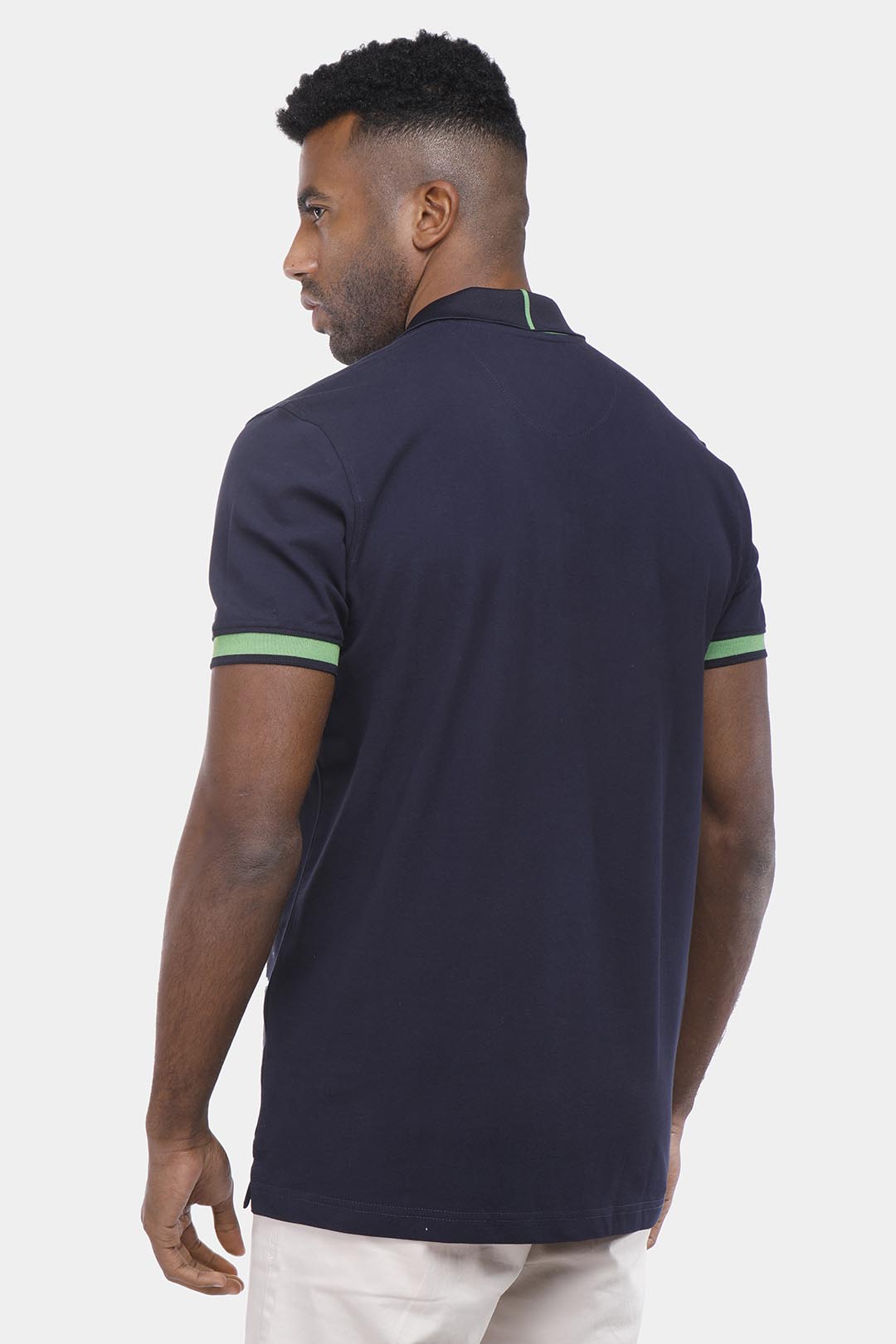 navy zipper polo shirt