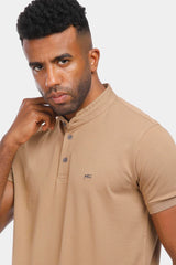 polo coffee mandarin collar shirt