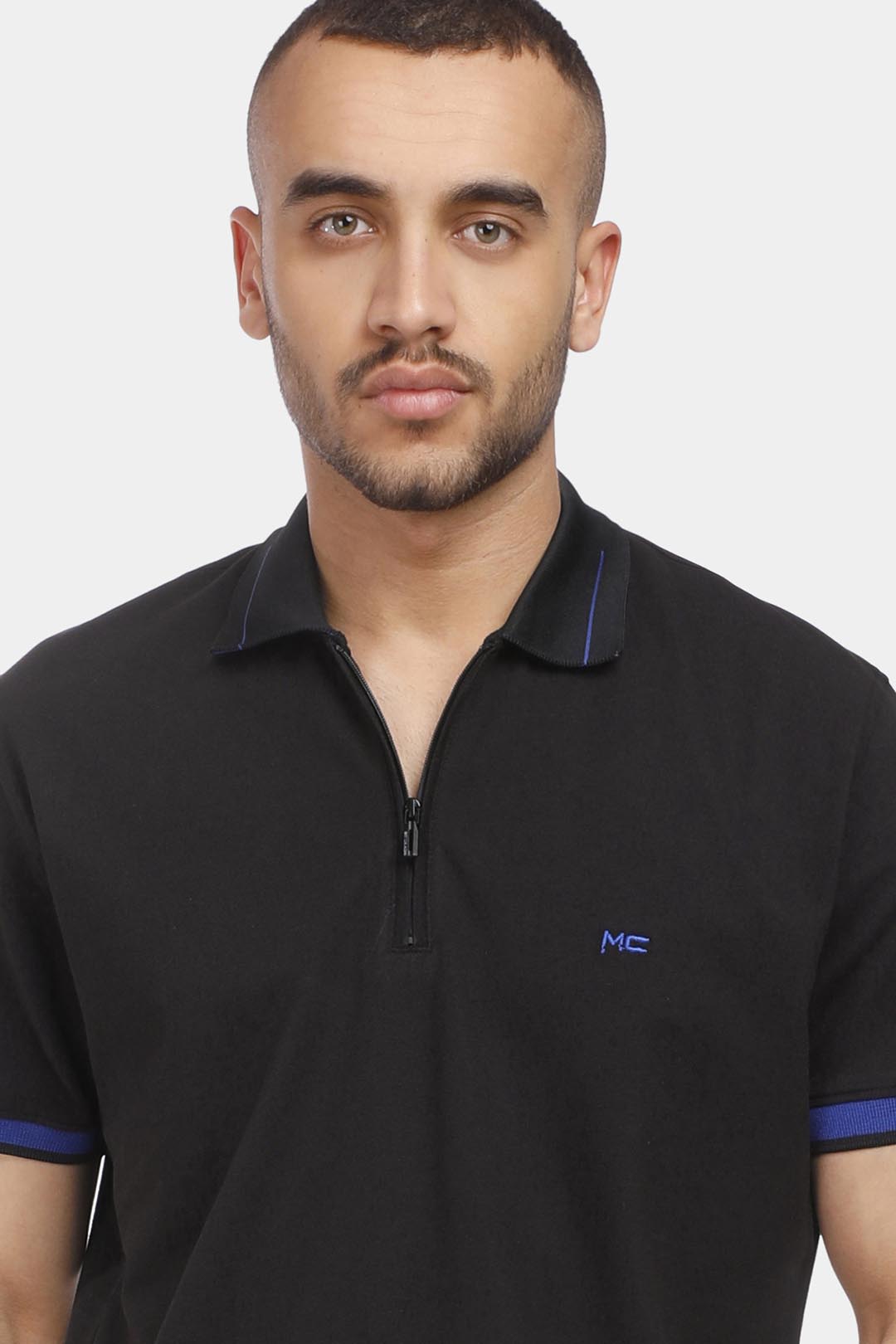 black-zipper-polo-shirt