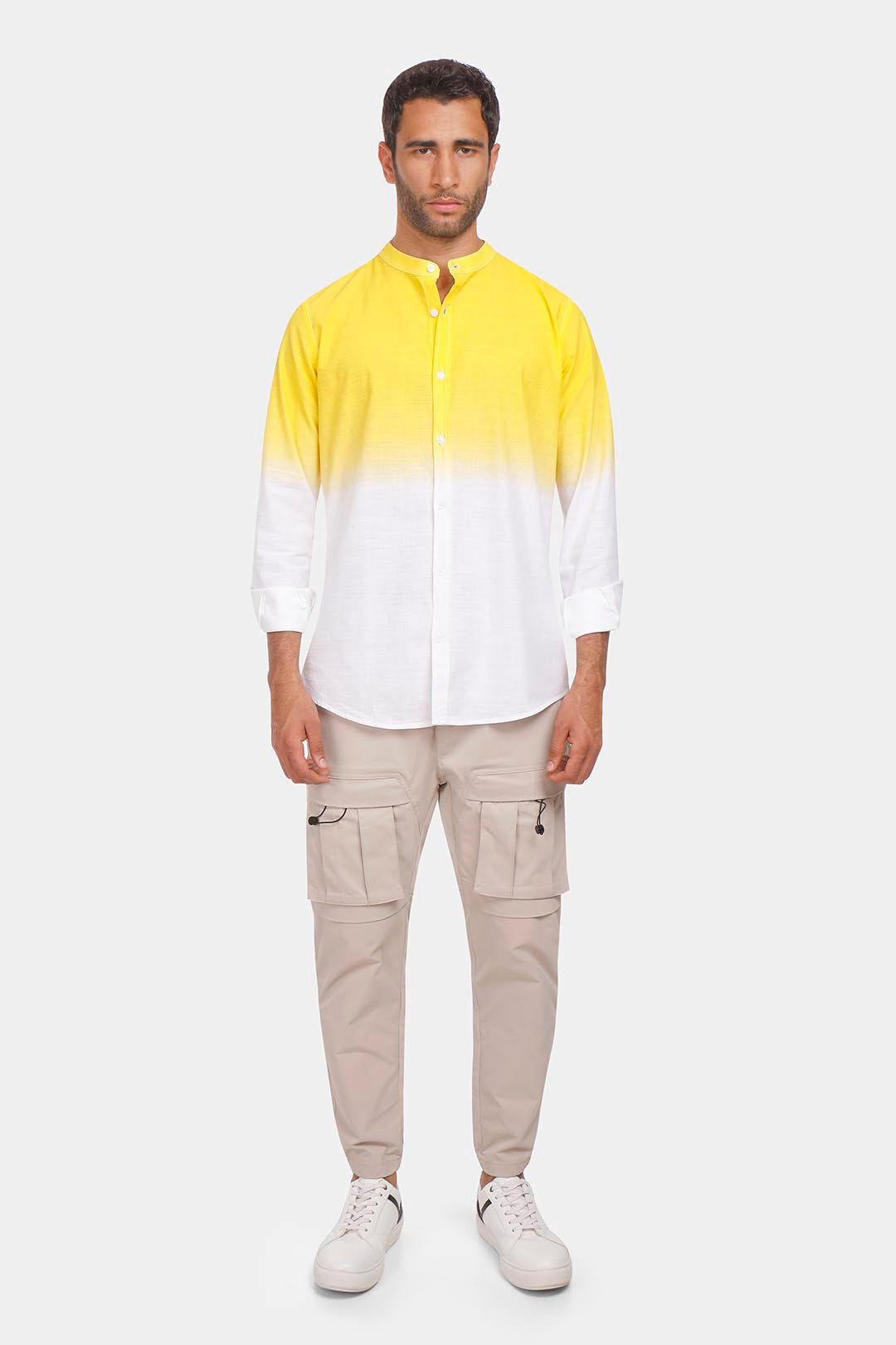  Yellow Degrade Slim Fit Shirt