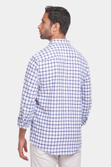 Navy Checked Slim Fit Shirt