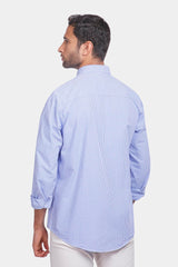 blue checked slim fit shirt