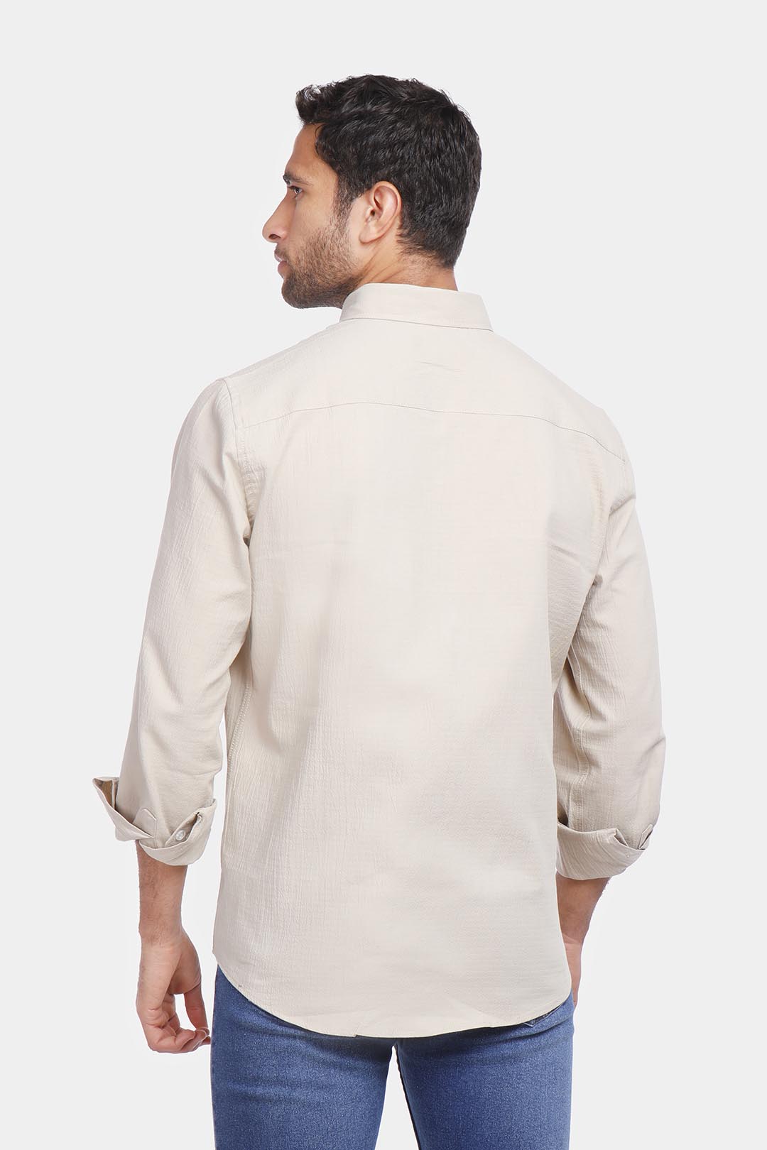 beige slim fit shirt solid summer 202