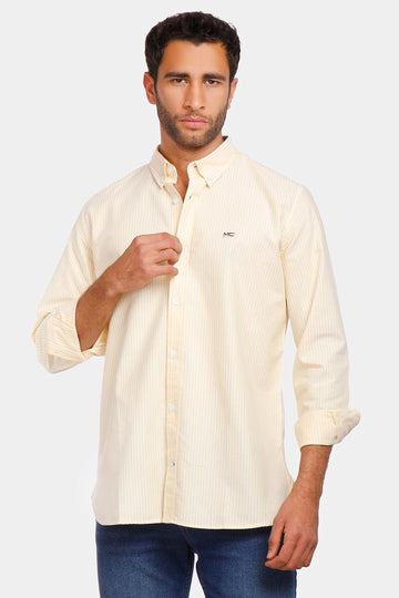 yellow striped slim fit shirt