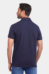 Navy Zipper Polo Shirt