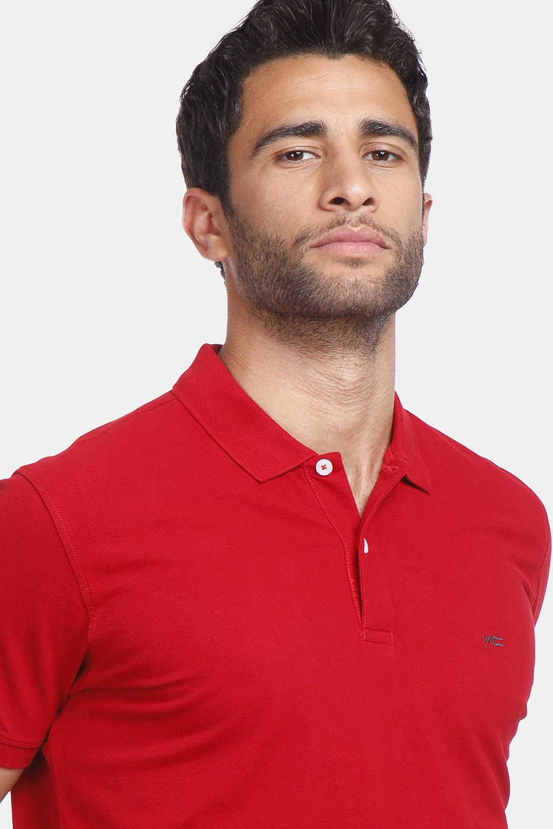 red basic polo shirt