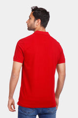 red basic polo shirt