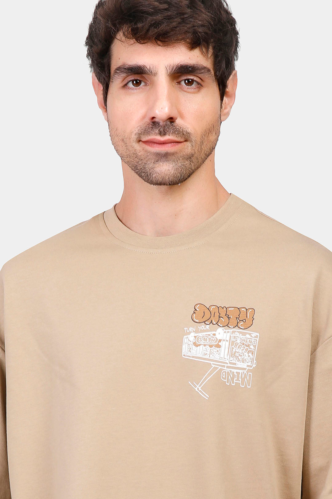 Over Size Printed Crew Neck T-shirt