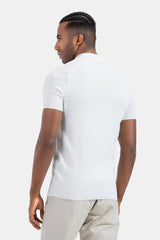 White Knitted Polo Shirt