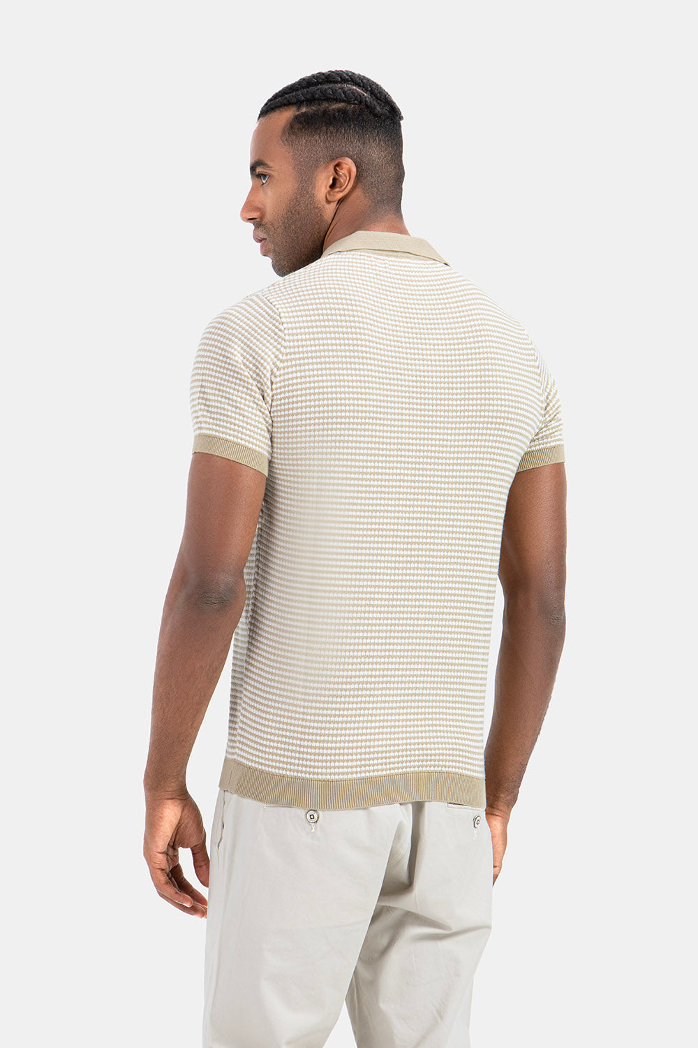 Beige Knitted Polo Shirt