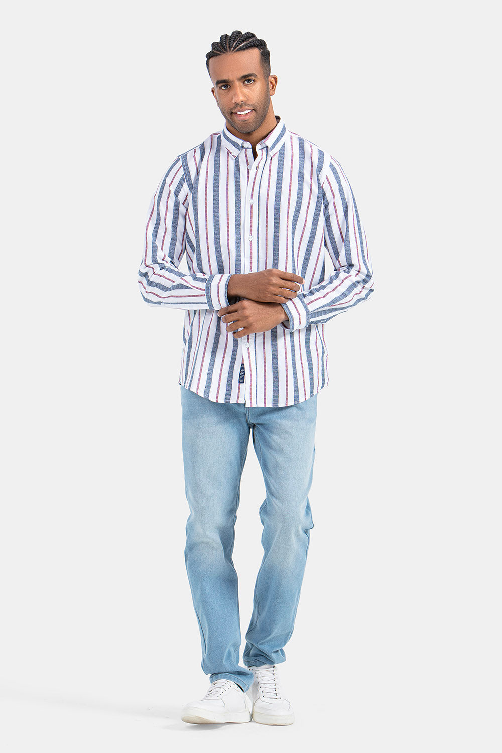 Red Striped Slim Fit Shirt