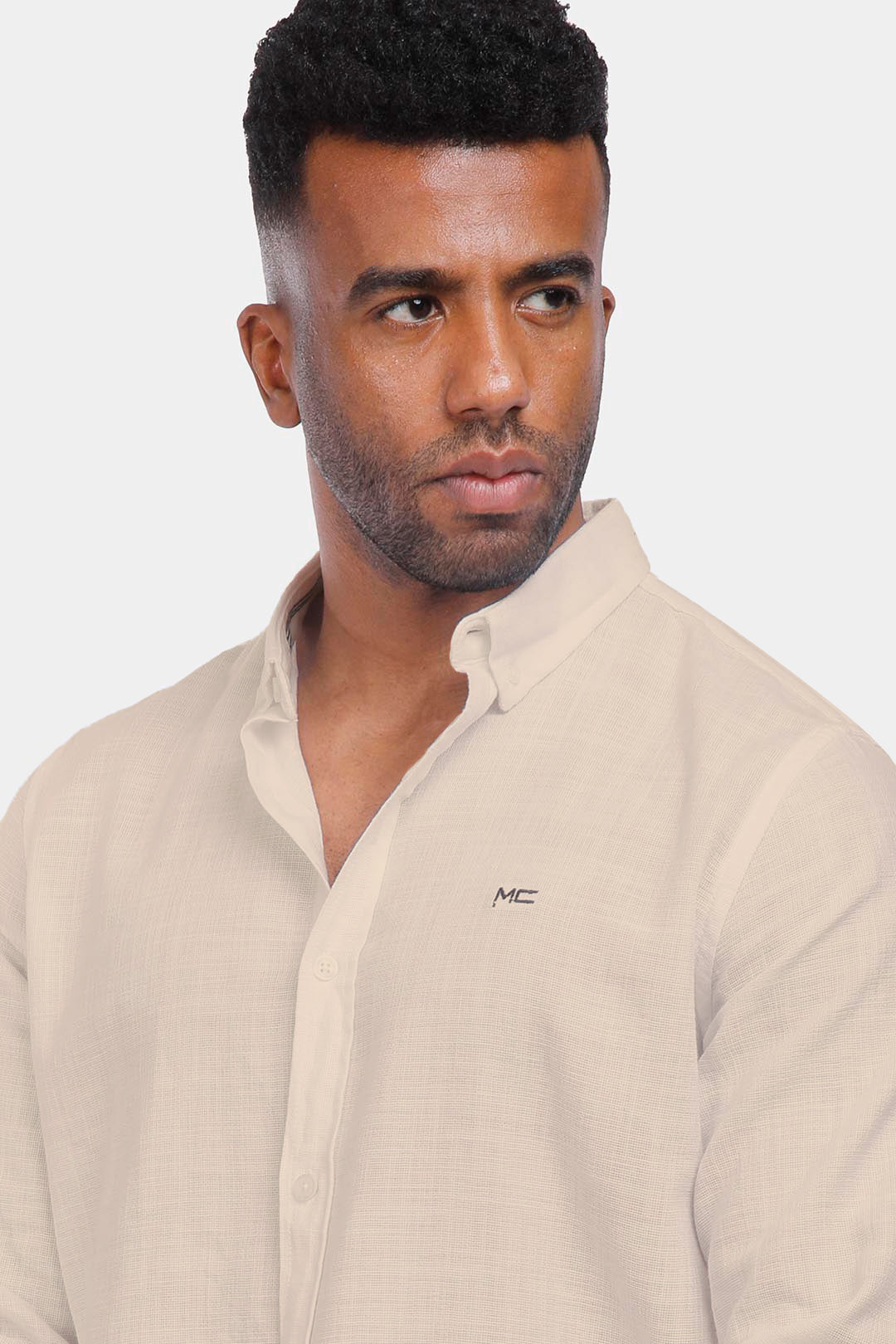 Beige linen Slim Fit Shirt