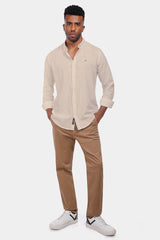 Beige linen Slim Fit Shirt