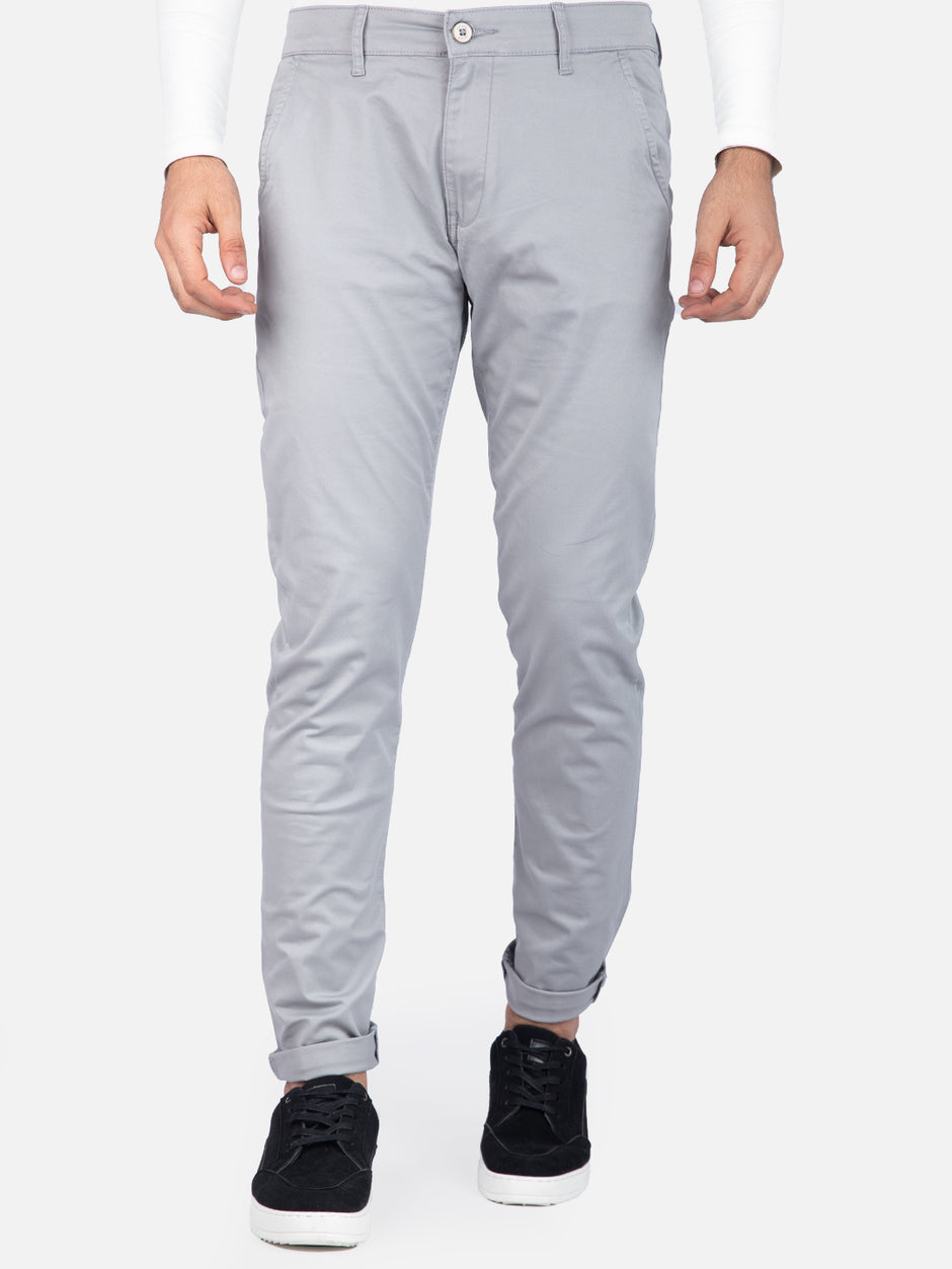 Silver Slim Fit Chino Pants