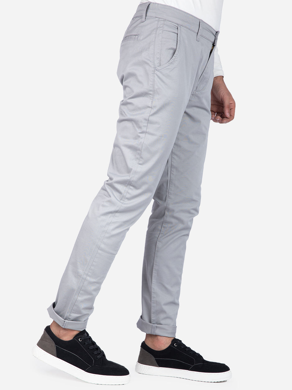 Silver Slim Fit Chino Pants