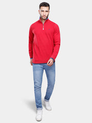 Red Half Zipper Pullover