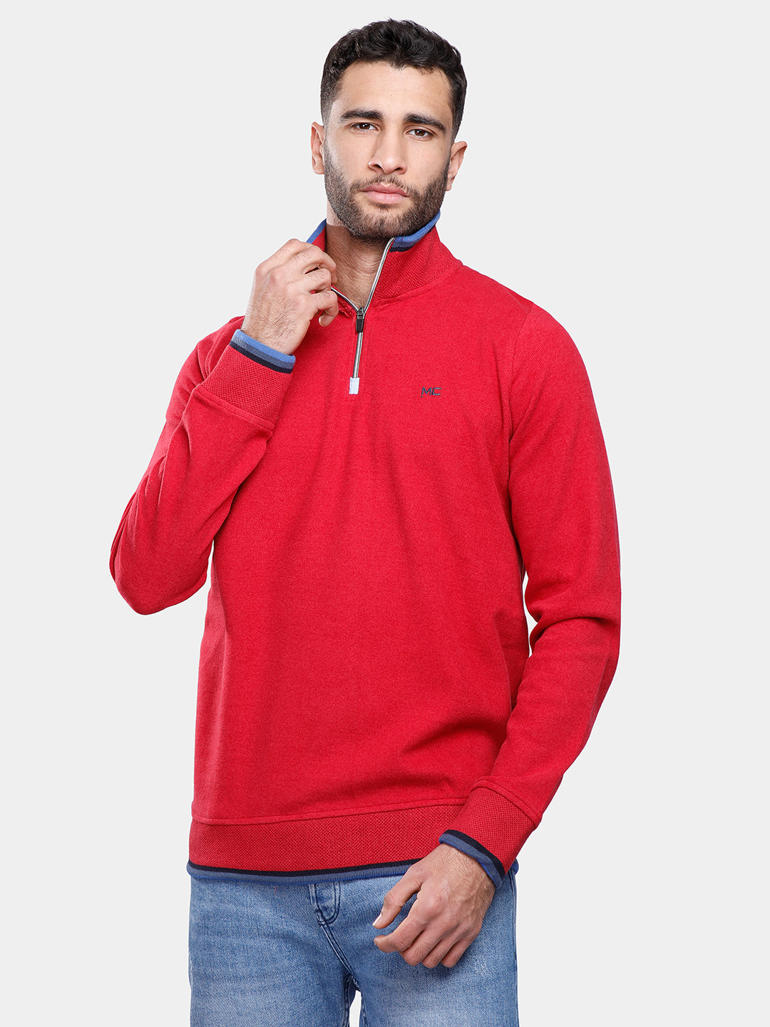 Red Half Zipper Pullover